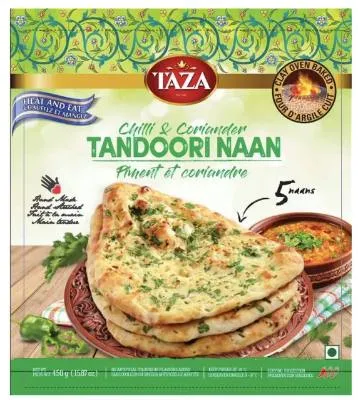 Taza (Frozen)Taza Chilli Corinder Naan 5Pcsx18Pks (450g)
