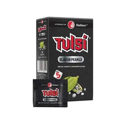 Tulsi Elichi Pearls (Silver Coated Cardamom Pearls) 24pks