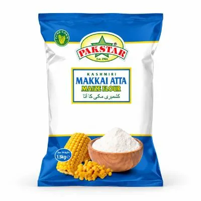 Pak Star Makkai Atta Maize Flour Whte & Blue Bag (1.5kg (10x)
