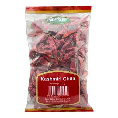 Alamgeer Kashmiri Red Chillies Whole 100g (12x) (No Return)