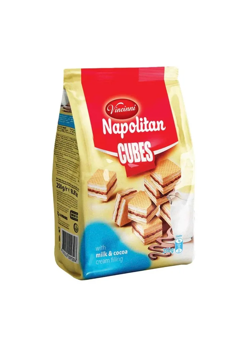 Napolitan Wafer Cubes Milk & Chocolate 250g (12x)