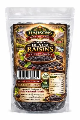 Hunza Dry Fruit Black Raisin 250g (12x)