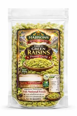 Hunza Dry Fruit Green Raisins 250g (12x)