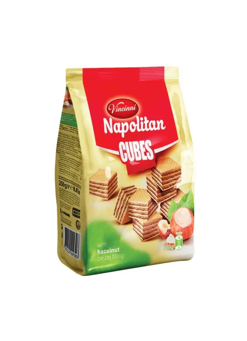 Napolitan Wafer Cubes Hazelnut 250g (12x)