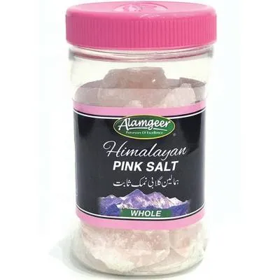 Alamgeer Pink Salt Rocks In Jar 375g (12x) (No Return)
