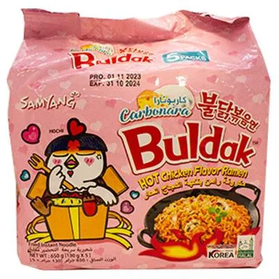 Buldak Pink Samyang Chicken Carbonara Ramen Multipack130g (8x) (5x)
