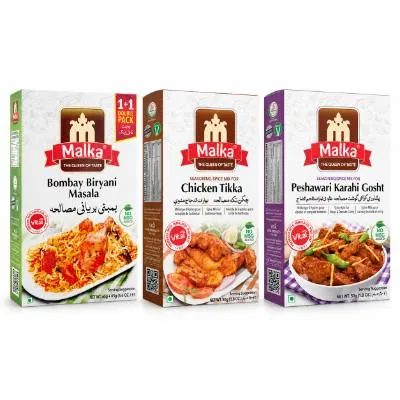 Malka Combo Pack {Bombay Biryani + Chicken Tikka + Peshawari Karahi} X12Pcs
