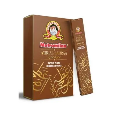Metro Milan Big Rectangle Attr Al Sahraa /Jawahaer Al Mashreq / Oud Al Jannah / Bakhoor Al Musk (Assorted) 3 Sticks / 6Pk
