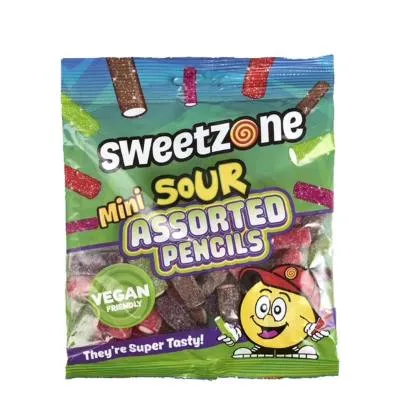 Sweetzone Mini Sour Assorted Pencil 180g (12x)
