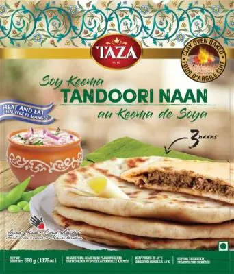 Taza (Frozen) Taza Soya Keema Naan 3pcs X 12pks (450g)