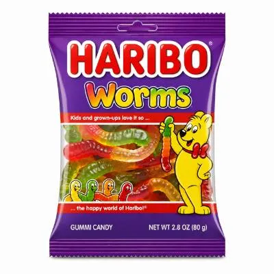 Haribo - Worms 80g (24x)