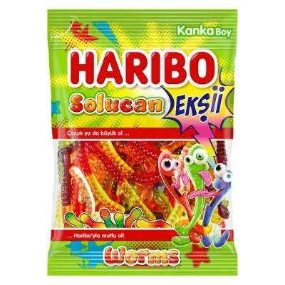 Haribo - Fizzy Worms (Eksi Solucan) 70g (24x)